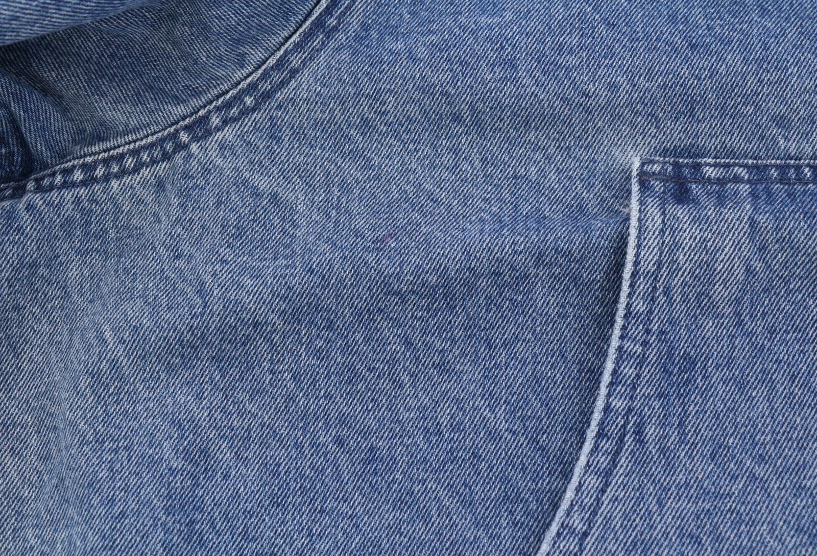 AMBUSH Men Jacket L Denim Blue Faded Patch Pockets Loose Oversized Lightweight