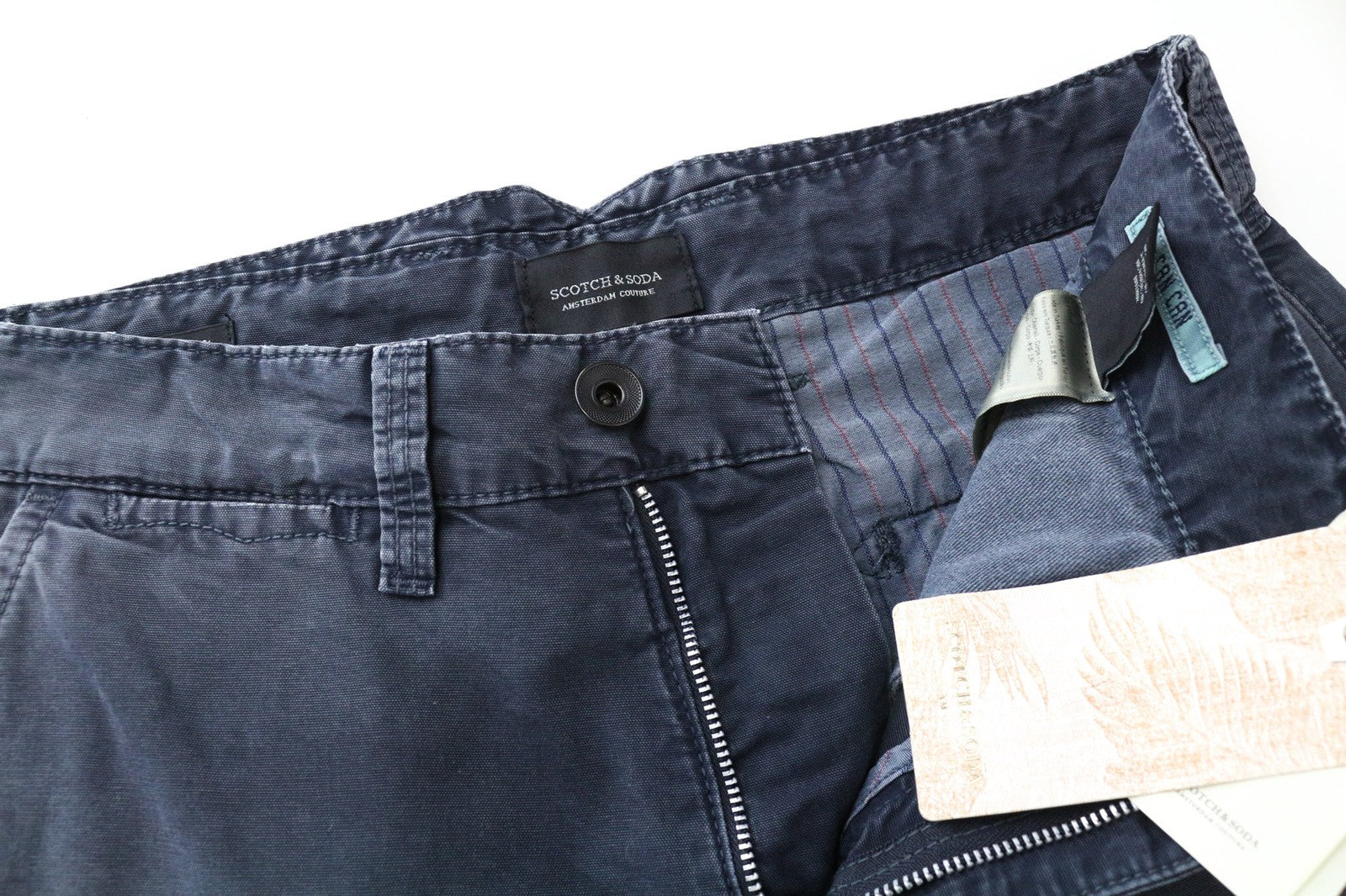 SCOTCH & SODA Warren Men's Trousers W30/L32 Blue Pure Cotton Slim Relaxed Wash