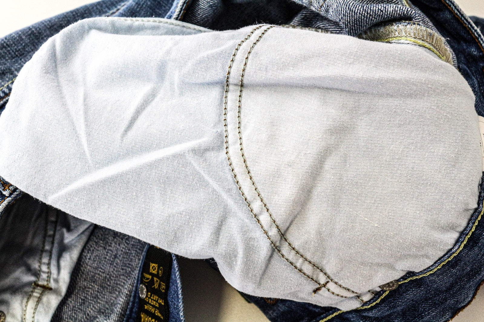 TAKESHY KUROSAWA TK 72 vyriški džinsai W32 mėlyni dažai Slim Distres netempimo kirpimo 