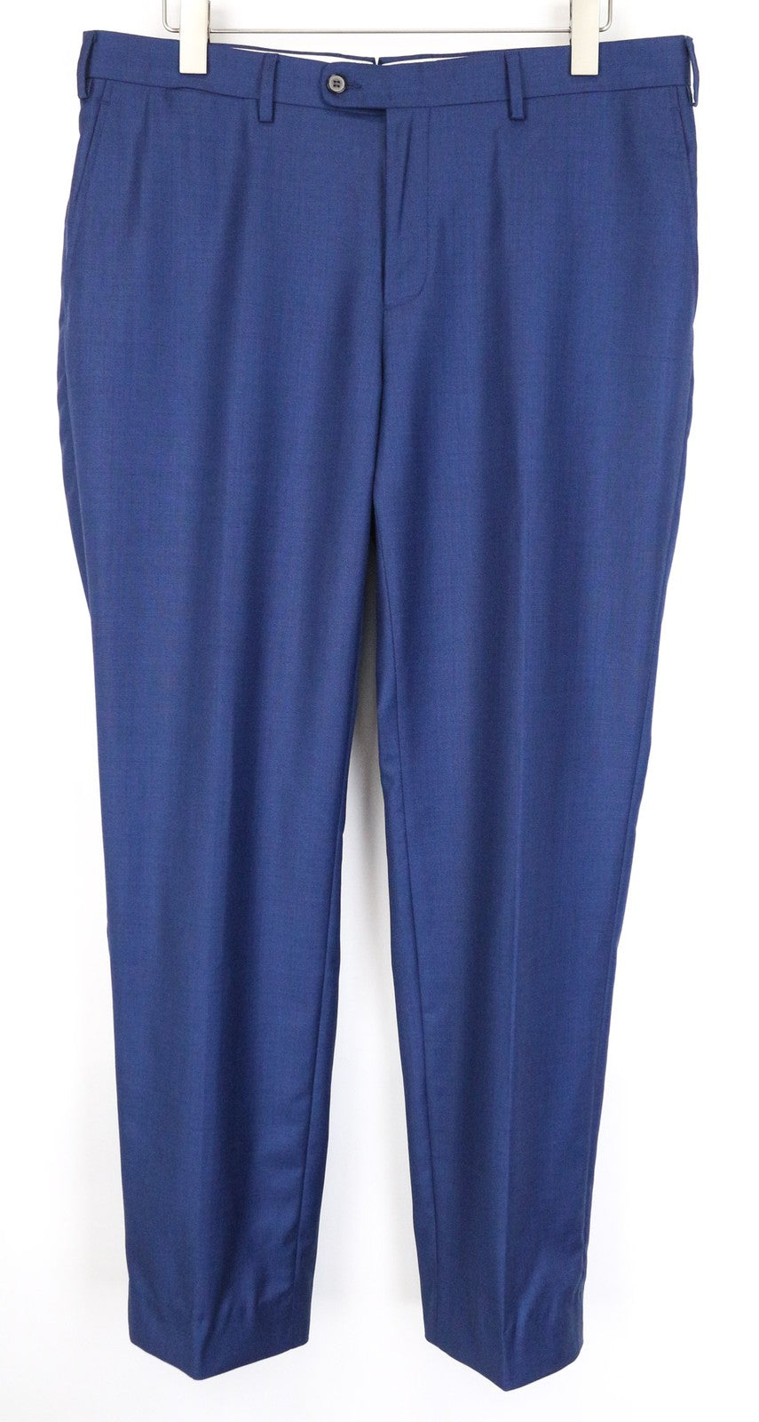 SUITSUPPLY Brescia Men's Trousers UK44R Blue Pure Wool Classic Lined Pleated