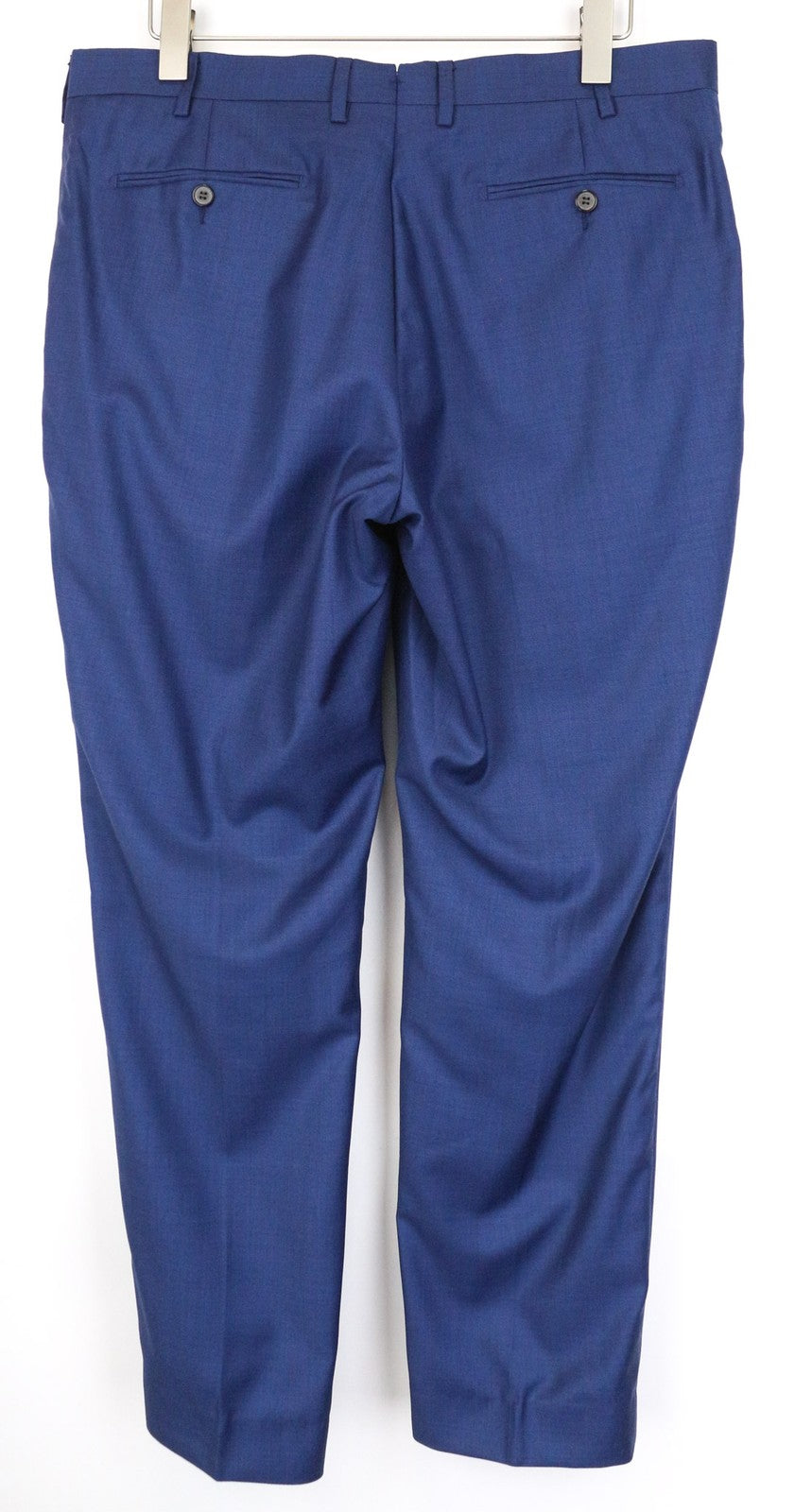 SUITSUPPLY Brescia Men's Trousers UK44R Blue Pure Wool Classic Lined Pleated