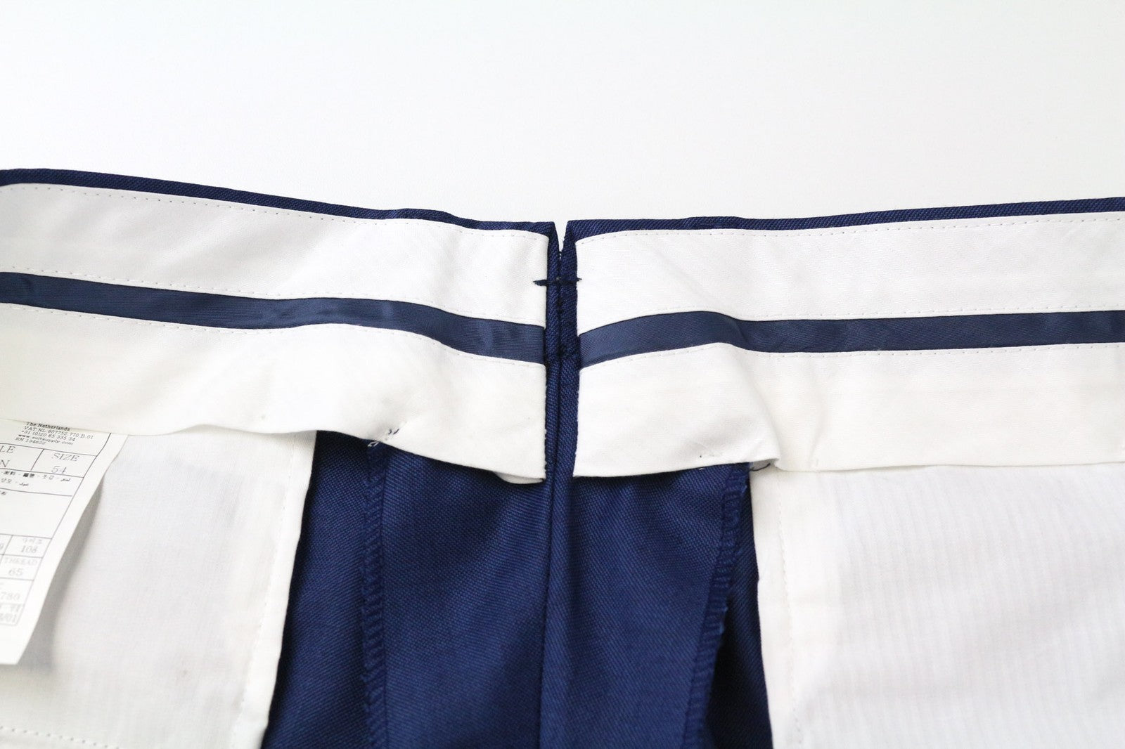 SUITSUPPLY Brescia Men's Trousers UK44R Blue Pure Wool Classic Lined Pleated