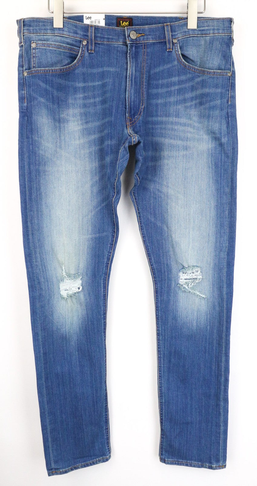 LEE Luke Men's Jeans W36/L34 Distressed Slim Tapered Cotton Stretch Denim Blue