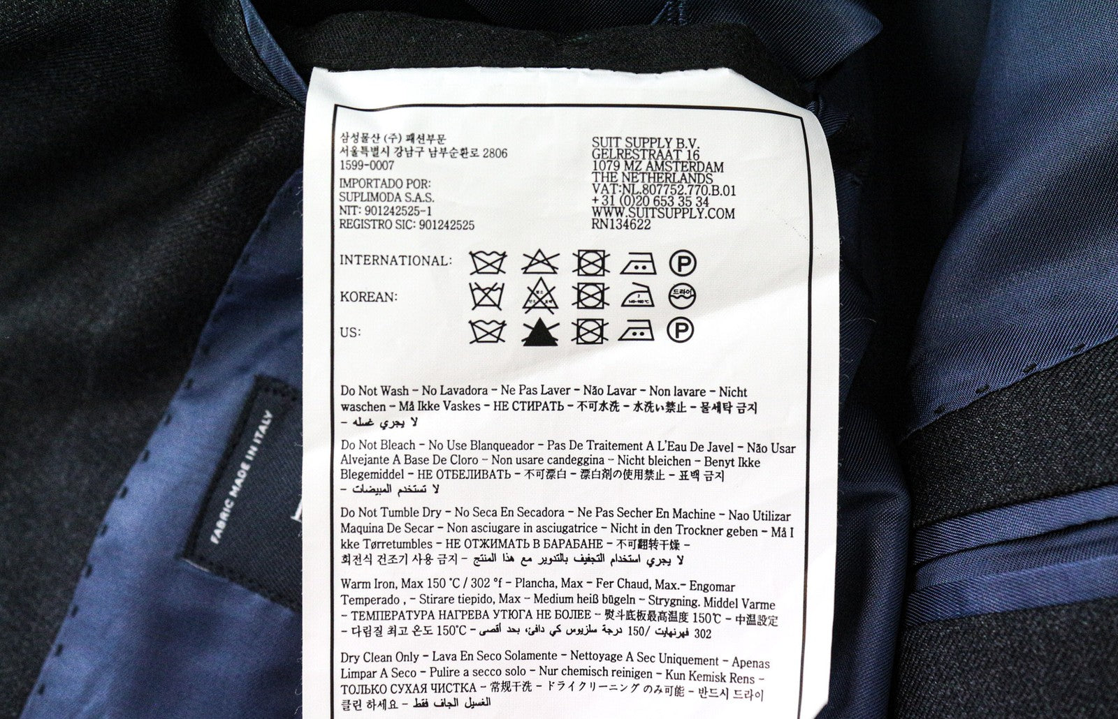 SUITSUPPLY Napoli Men's Blazer UK44S Grey Pure Wool Super 110's Formal Jacket