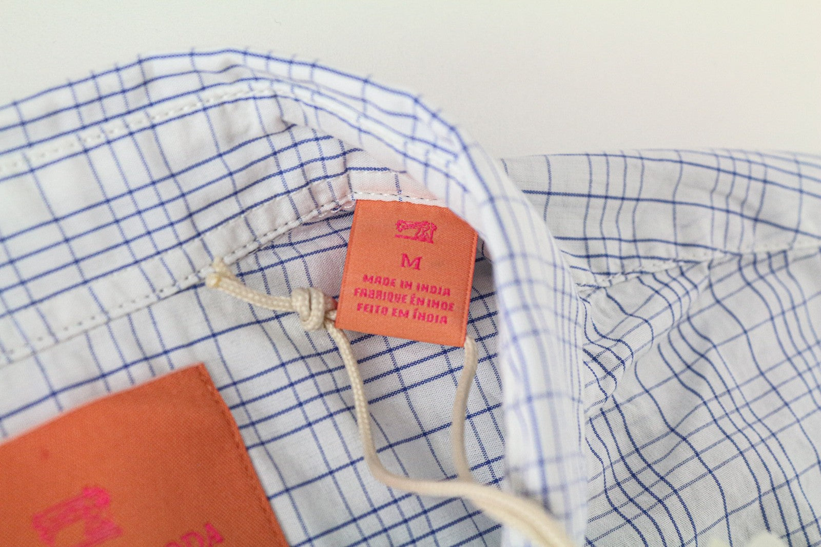 SCOTCH & SODA Ams Couture Men's Shirt M Blue White Check Cotton Slim Fit Design