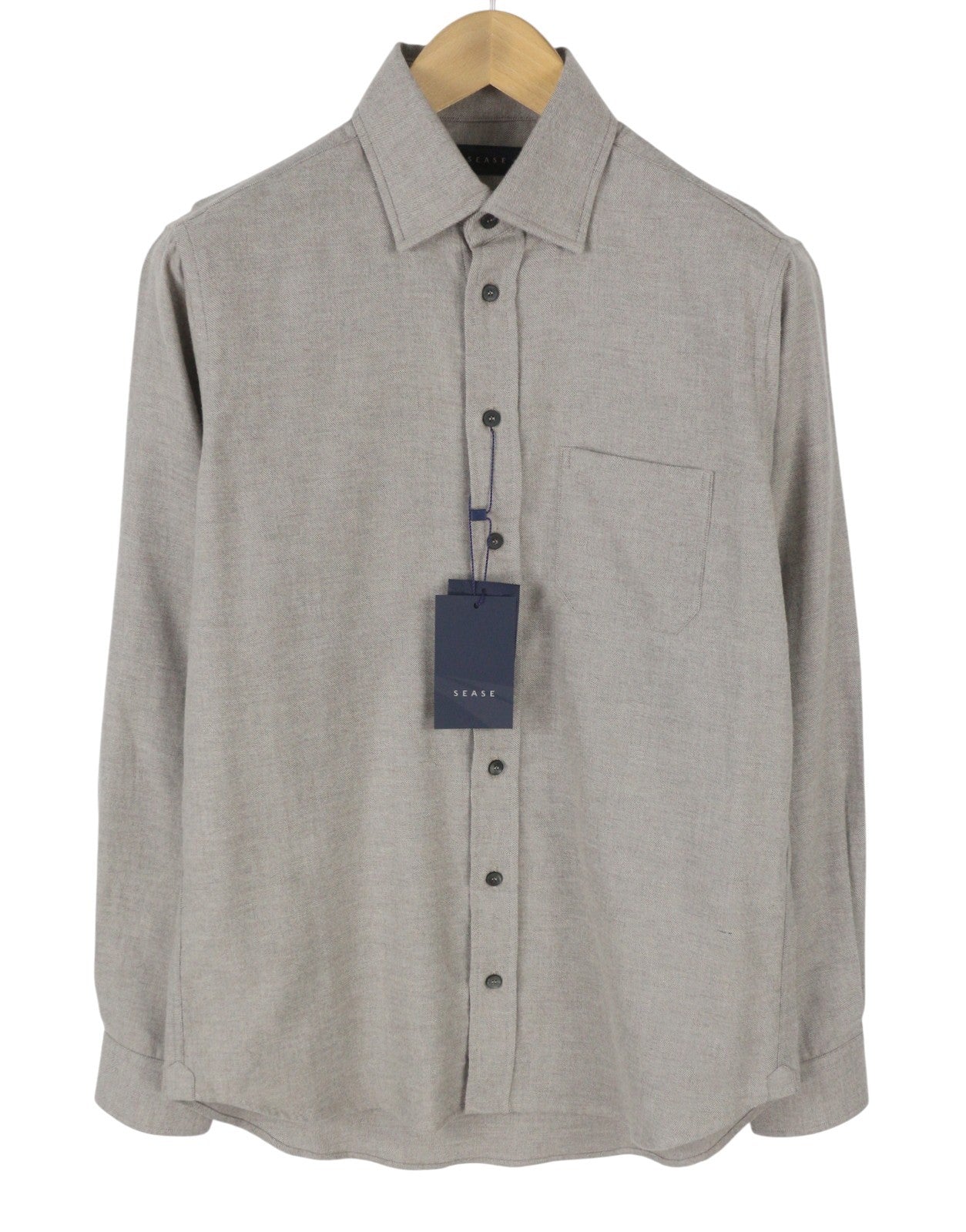 SEASE SI033 Camica Classica BD 2.0 Men Shirt S Grey Melange Flannel RRP420