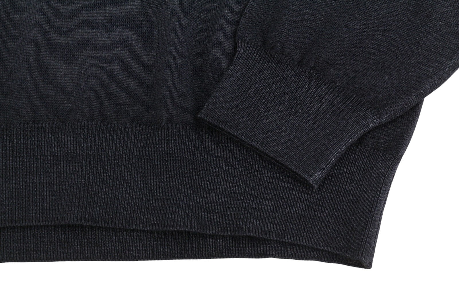FILIPPO DE LAURENTIIS Men Jumper IT54 XL Black Melange Extrafine Merino Wool