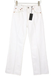 R13 Charlotte Women Jeans 25 Aerin White Straight Distress Zip Fly SS26