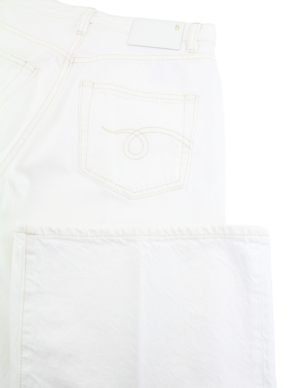 R13 Charlotte Women Jeans 25 Aerin White Straight Distress Zip Fly SS26