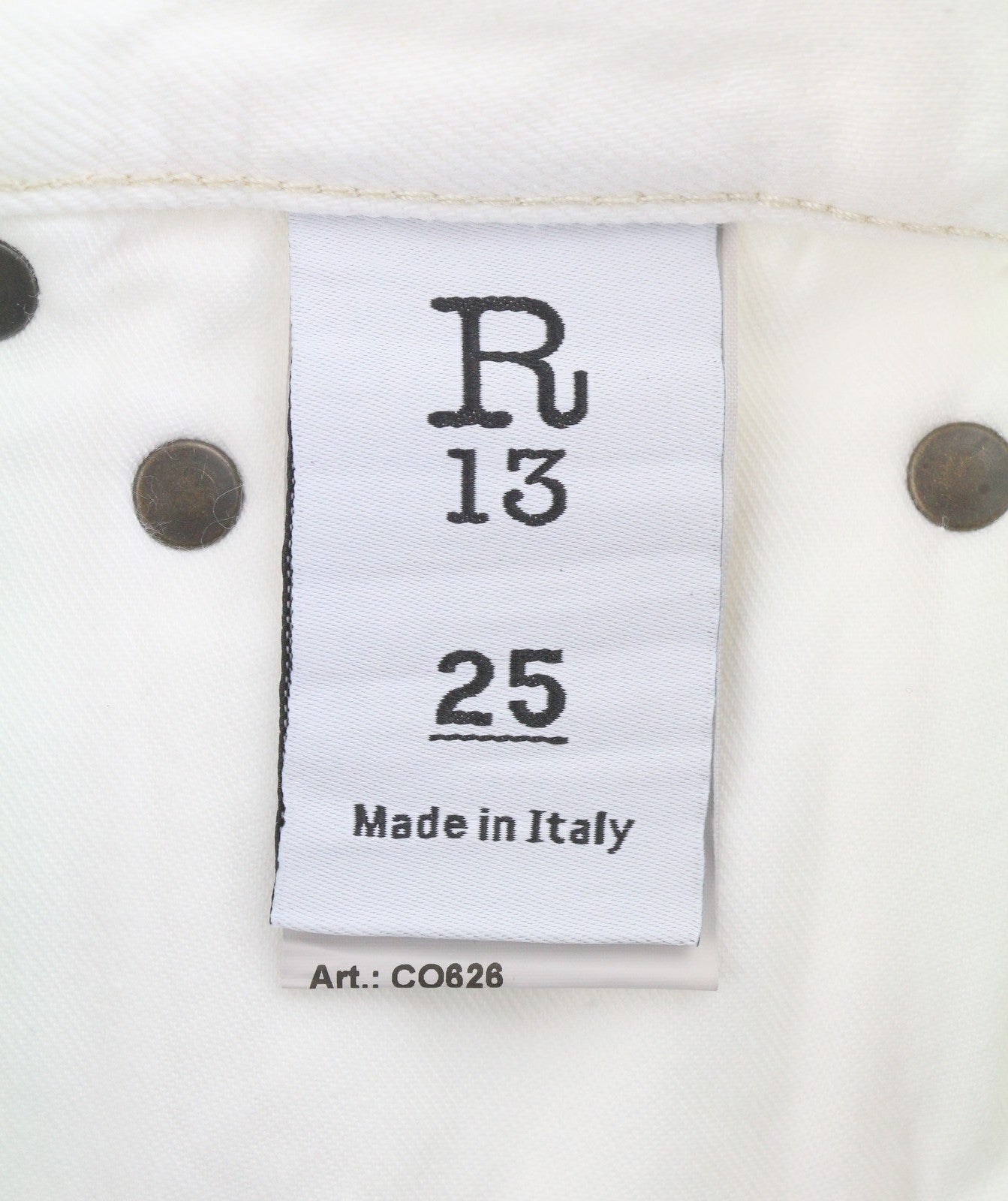 R13 Charlotte Women Jeans 25 Aerin White Straight Distress Zip Fly SS26