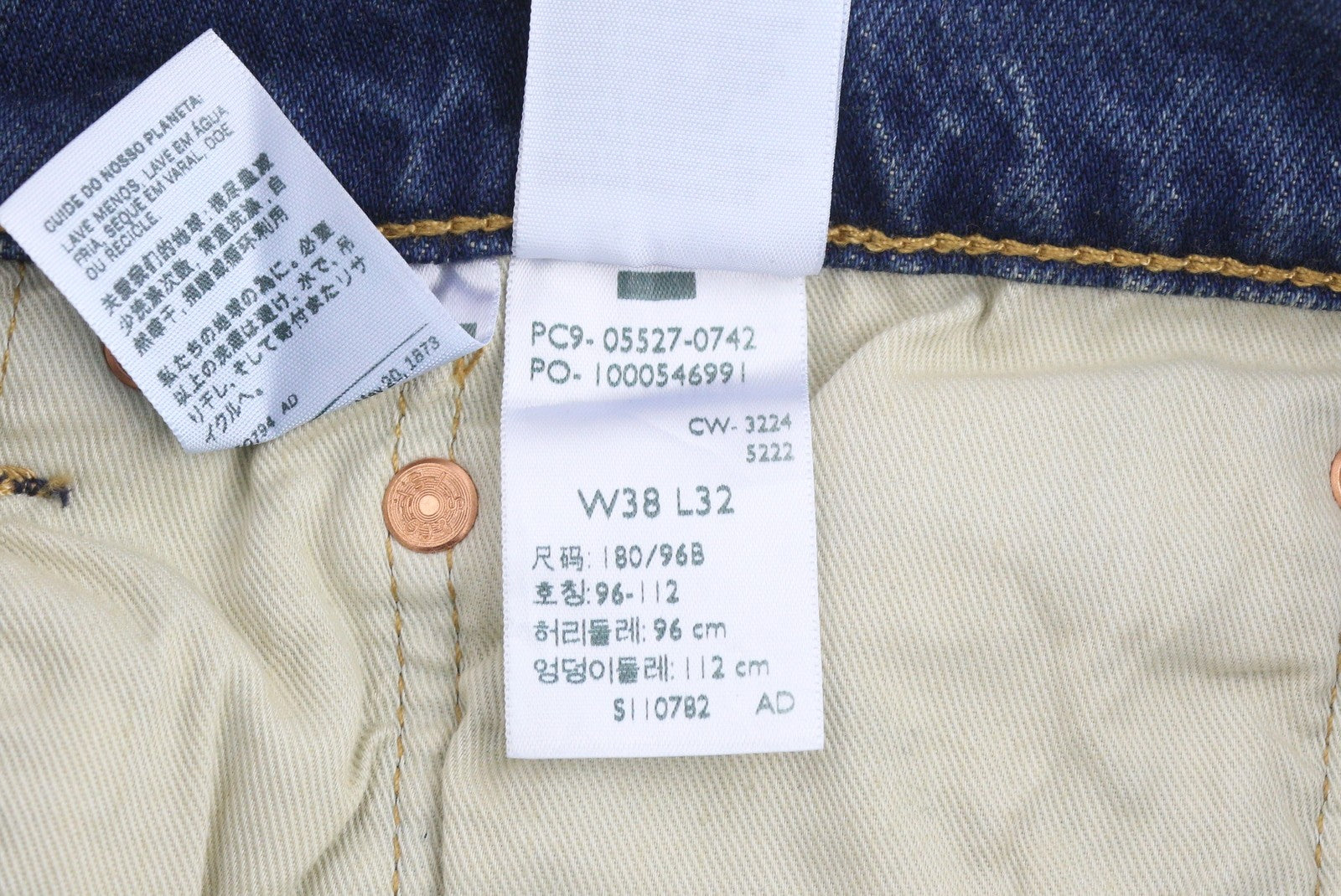 LEVI'S 527 Slim Bootcut Men Jeans W38/L32 Blue Whiskers Faded Big E Premium