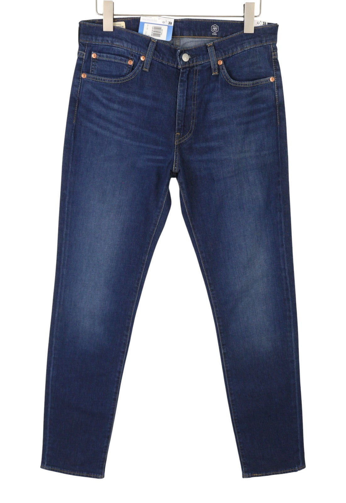 LEVI'S 511 Slim Men Jeans W33/L36 Blue Whiskers Faded Big E Premium