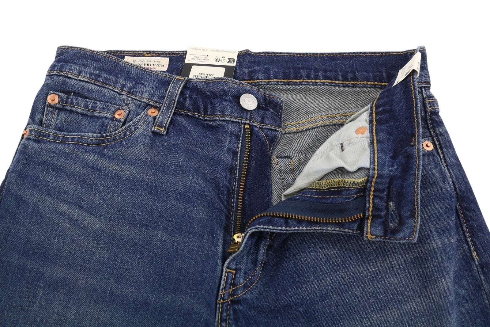 LEVI'S 511 Slim Men Jeans W30/L30 Blue Whiskers Faded Big E Premium