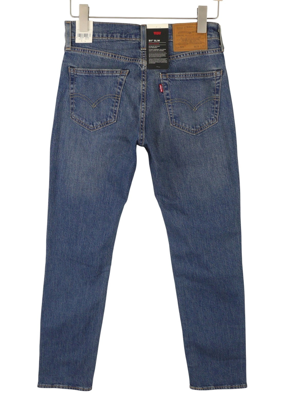 LEVI'S 511 Slim Men Jeans W29/L32 Blue Whiskers Faded Big E Premium