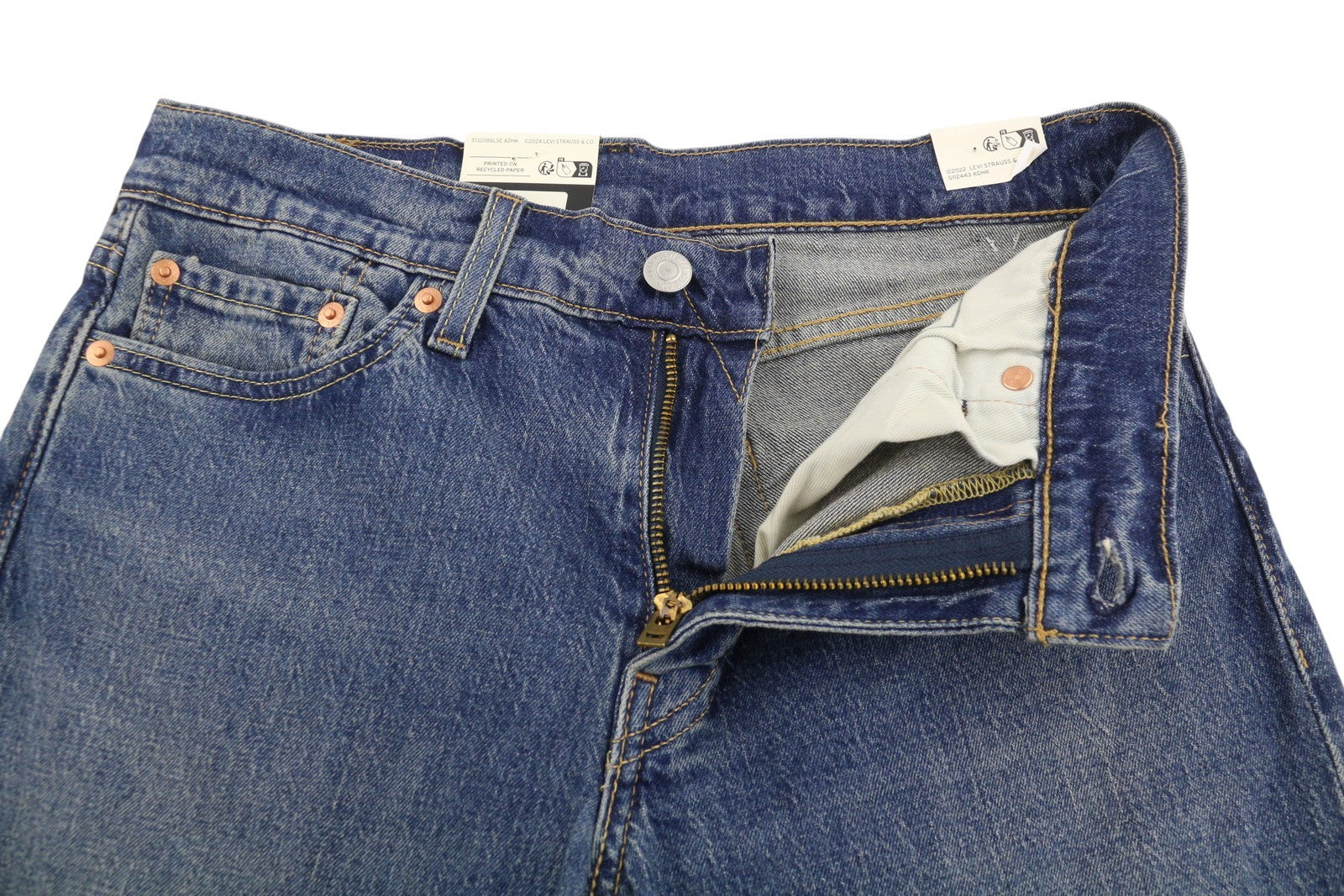 LEVI'S 511 Slim Men Jeans W29/L32 Blue Whiskers Faded Big E Premium
