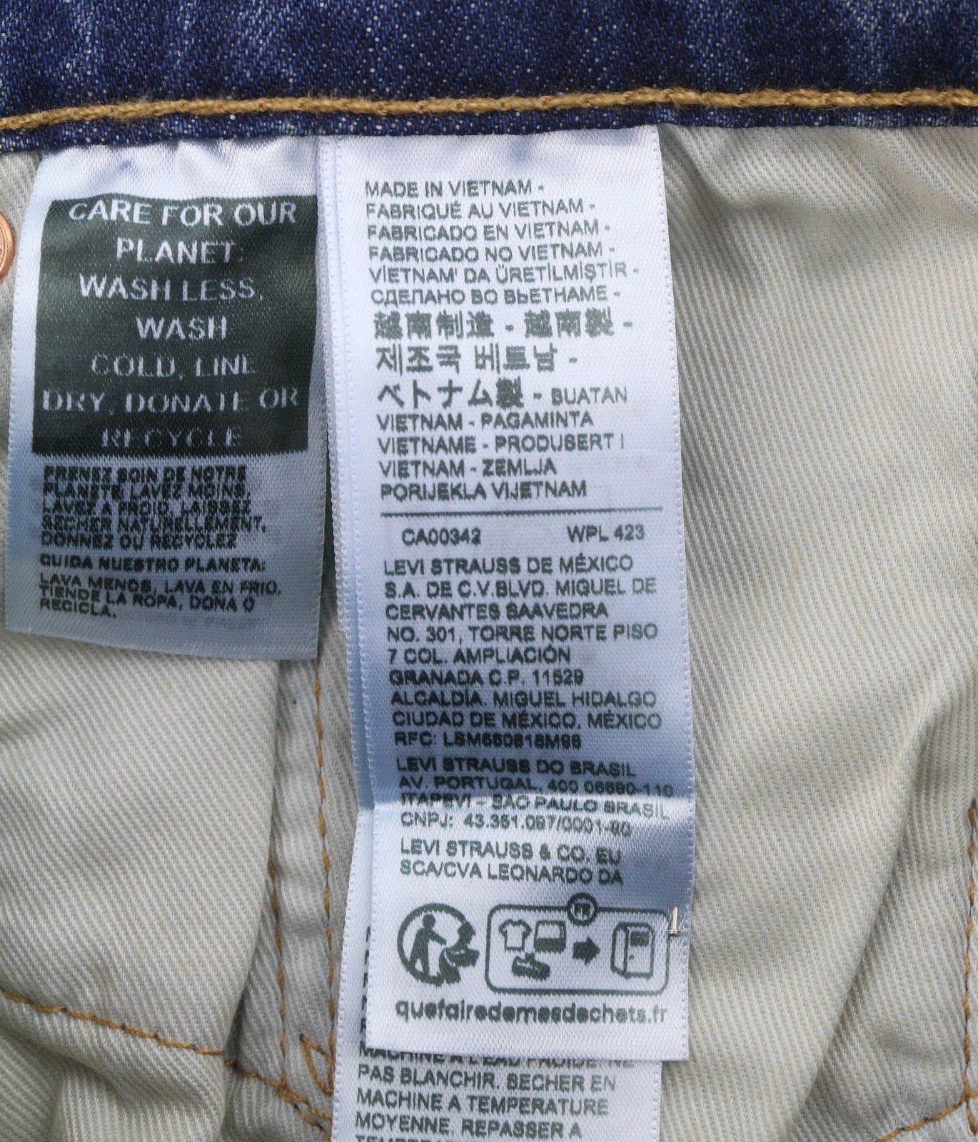LEVI'S 511 Slim Men Jeans W29/L32 Blue Whiskers Faded Big E Premium