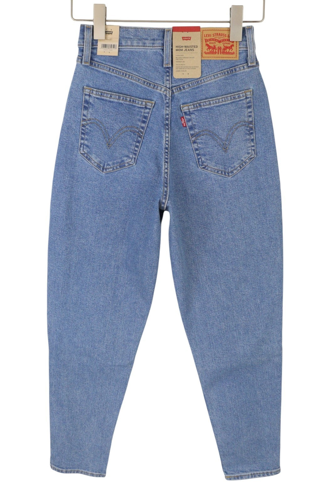 LEVI'S High Waisted Mom Women Jeans W25/L27 Blue Stretch Denim