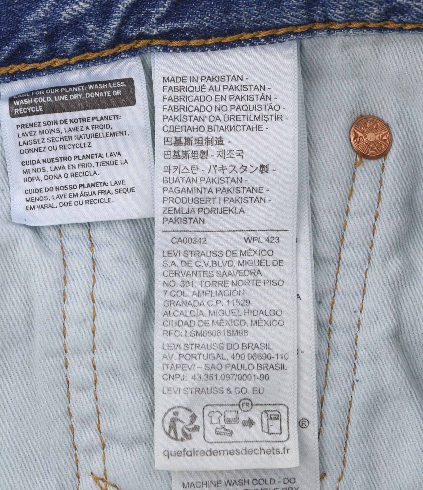 LEVI'S 568 Loose Straight Men Jeans W30/L34 Blue Whiskers Faded Linen Blend