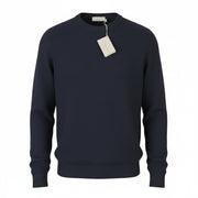FILIPPO DE LAURENTIIS Men Jumper IT54 XL Navy 120s Merino Wool Cashmere Pull On