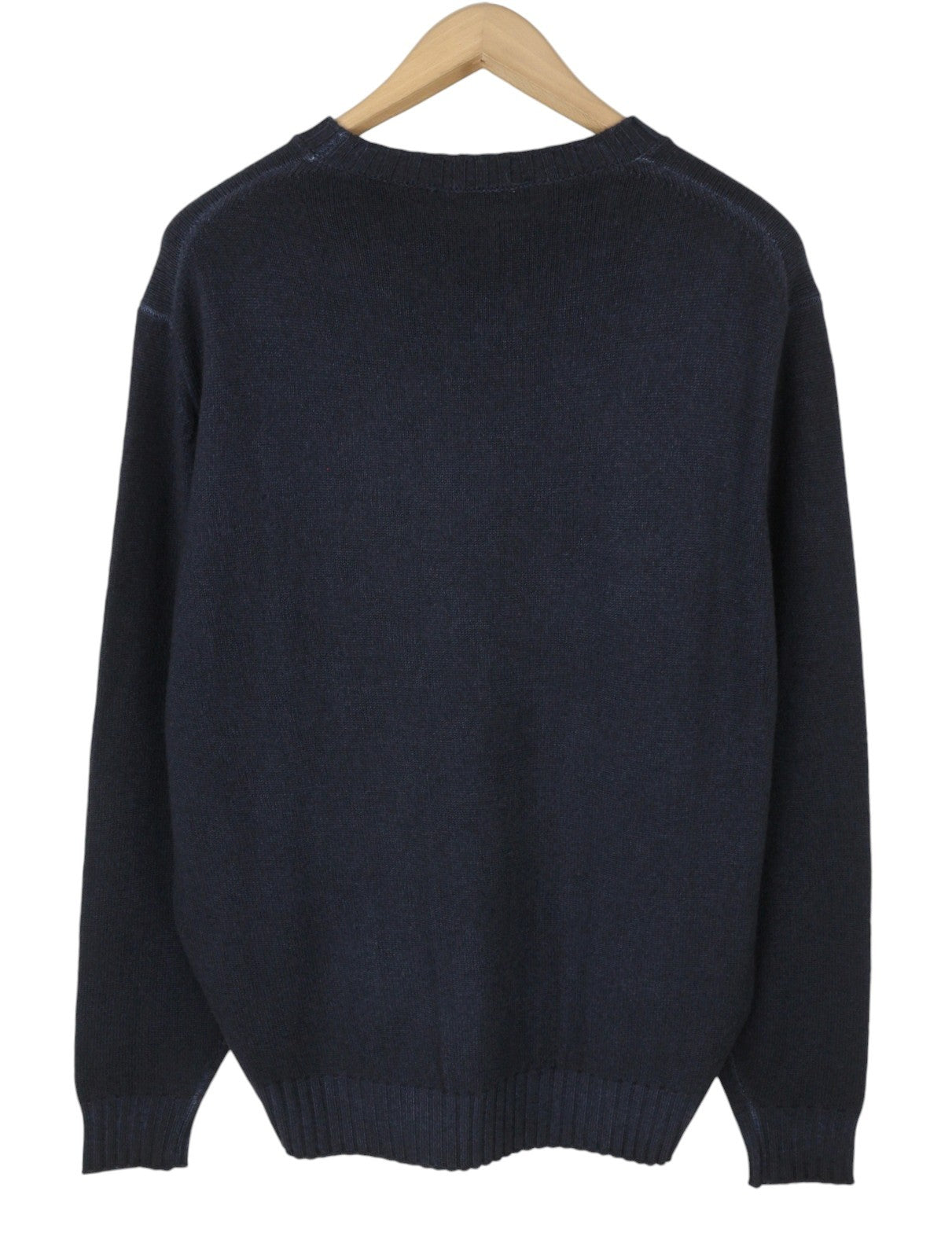 FILIPPO DE LAURENTIIS Men Jumper IT54 XL Navy 120s Merino Wool Cashmere Pull On