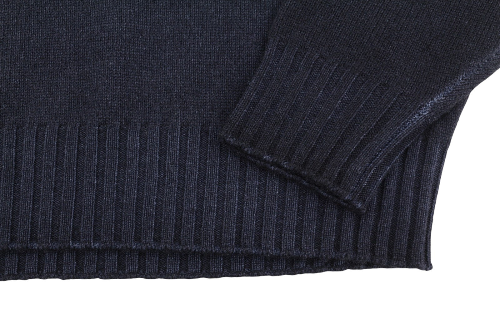FILIPPO DE LAURENTIIS Men Jumper IT54 XL Navy 120s Merino Wool Cashmere Pull On