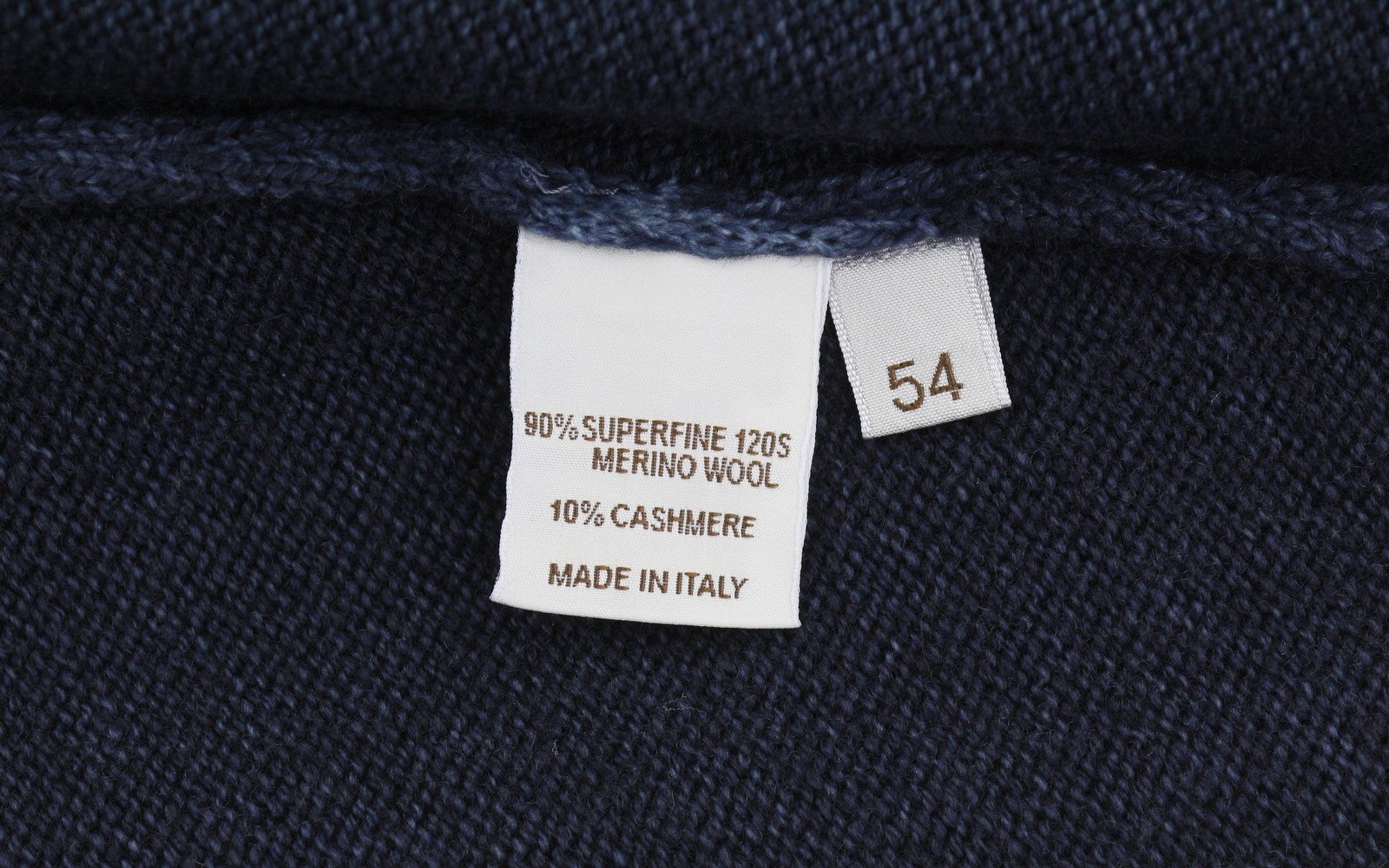 FILIPPO DE LAURENTIIS Men Jumper IT54 XL Navy 120s Merino Wool Cashmere Pull On