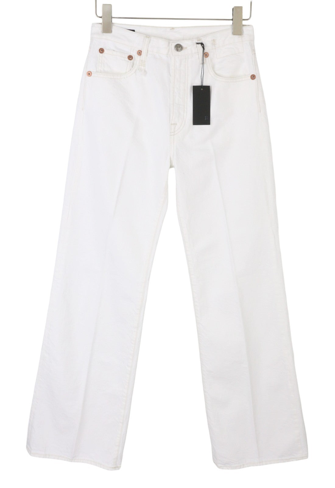 R13 Charlotte Women Jeans 26 Aerin White Straight Distressed Zip Fly SS26