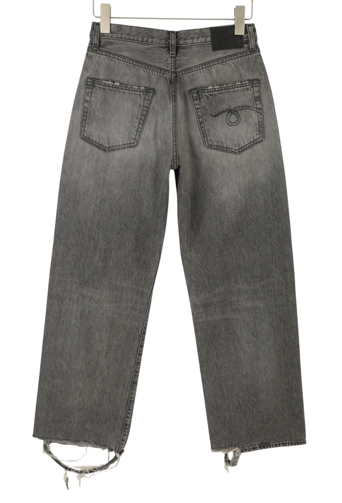 R13 D'Arcy Loose Women Jeans 25 Leyton Black Faded Distress Wide PF26 RRP700