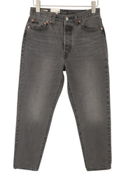 LEVI'S 501 '81 Women Jeans W29/L29 Grey Whiskers Faded Straight Premium Big E