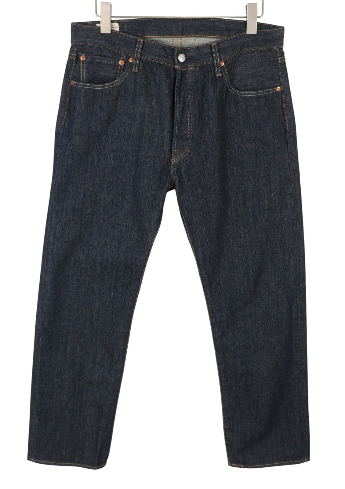 LEVI'S 501 Men Jeans W34/L30 Dark Blue Straight Fit Button Fly Denim
