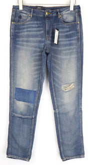 SCOTCH & SODA Bandit Women's Jeans W26/L32 Slim Blue Linen Cotton Tapered Fit