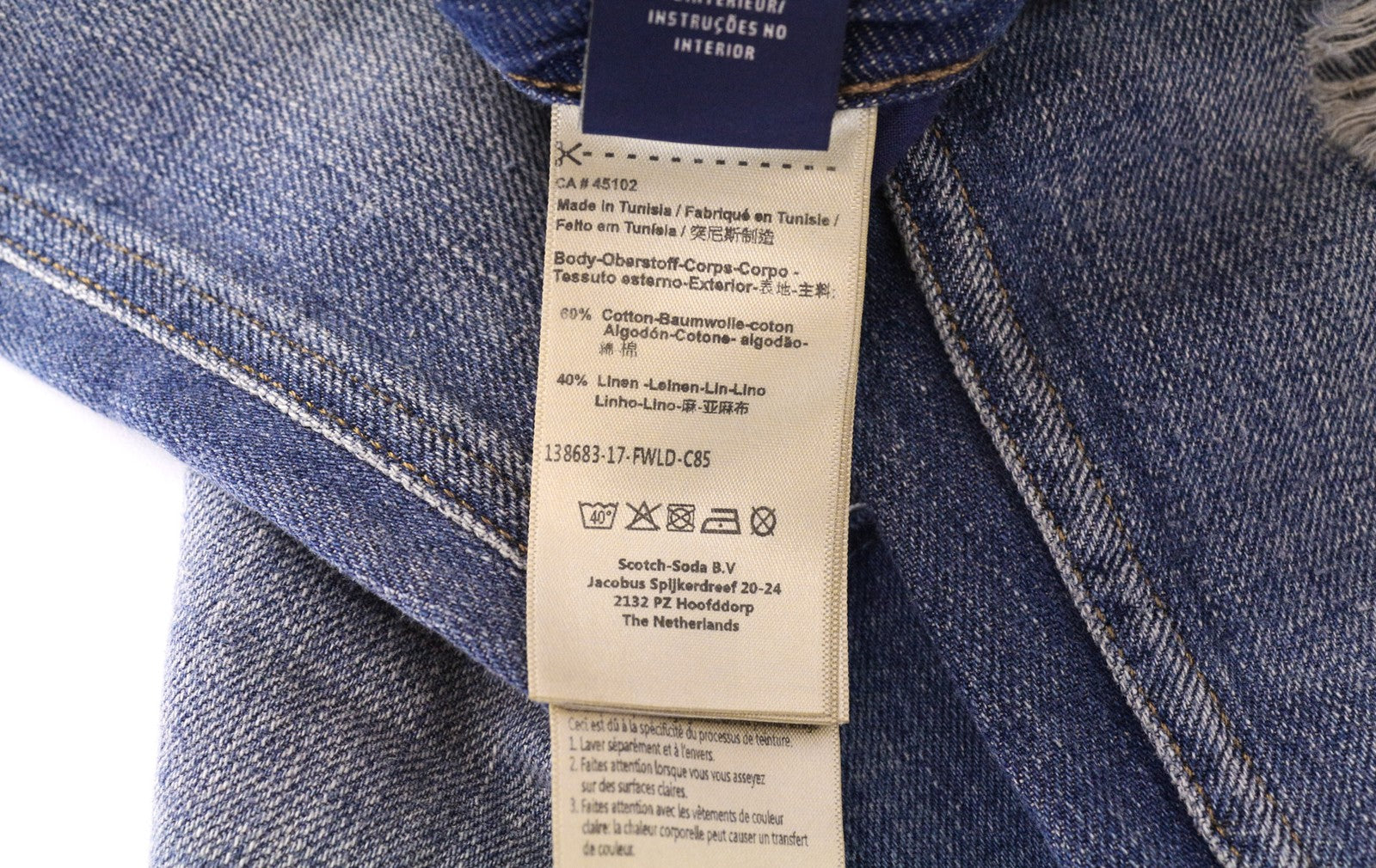 SCOTCH & SODA Bandit Women's Jeans W26/L32 Slim Blue Linen Cotton Tapered Fit