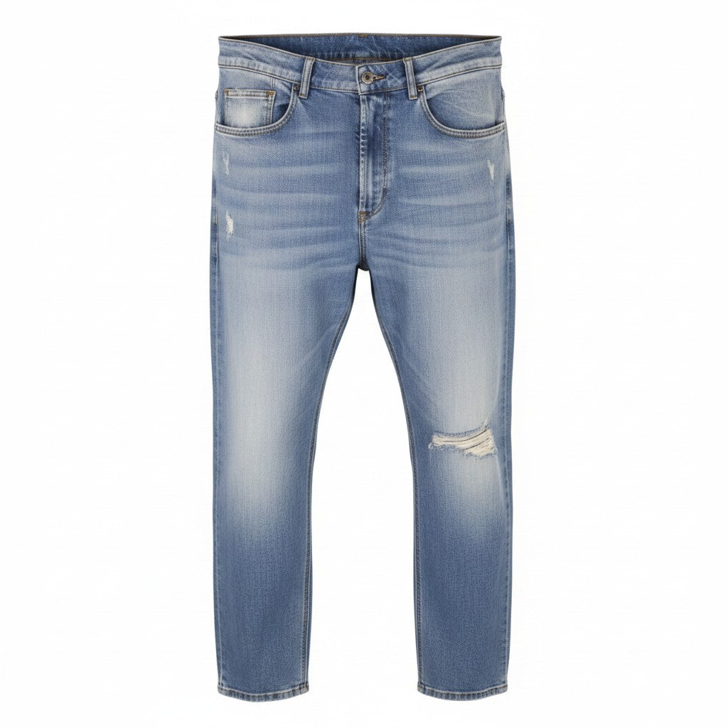 DIESEL D-Eetar 087AV Men Jeans W32/L32 Blue Whiskers Faded Distress Tapered