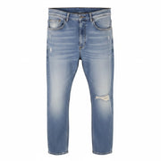 DIESEL D-Eetar 087AV Men Jeans W32/L32 Blue Whiskers Faded Distress Tapered