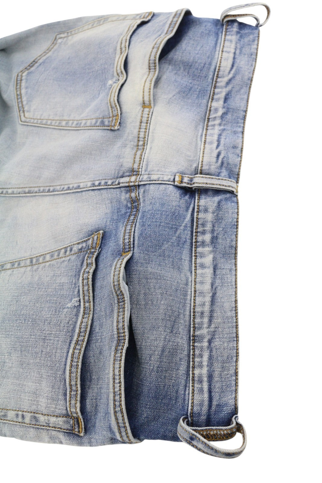 DIESEL D-Eetar 087AV Men Jeans W32/L32 Blue Whiskers Faded Distress Tapered