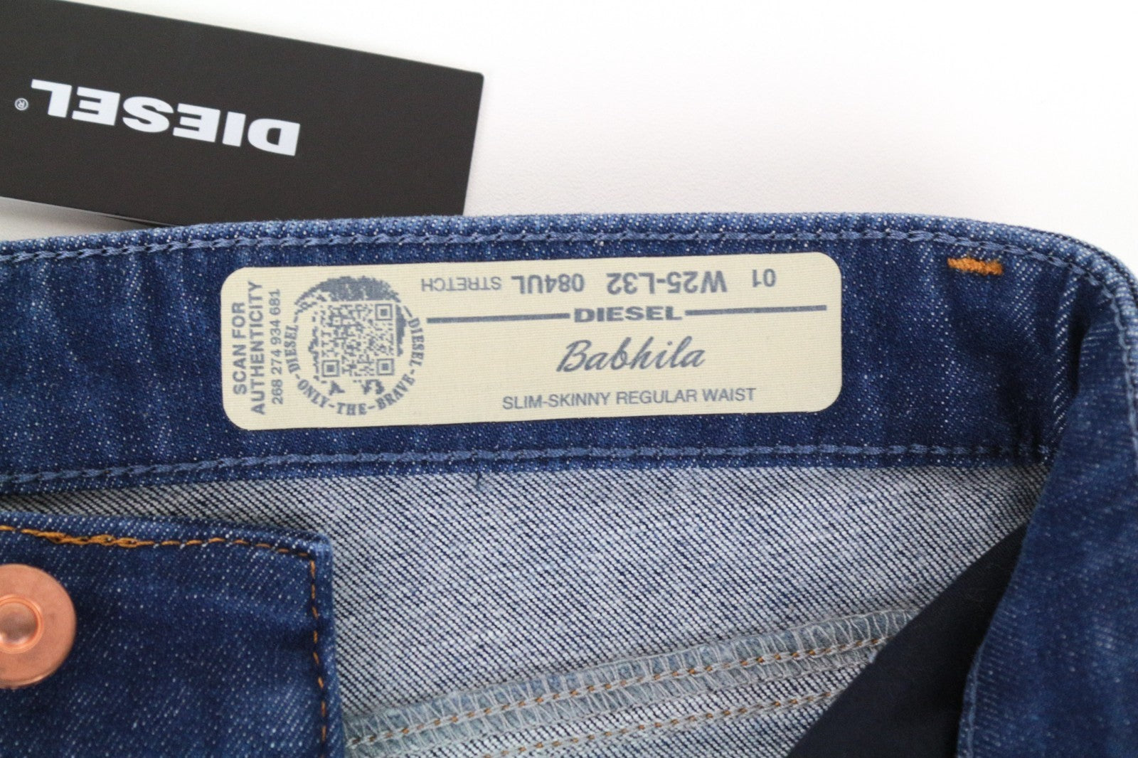 DIESEL Babhila 084UL Women Jeans W25/L32 Blue Slim Skinny Fit Cotton Stretch