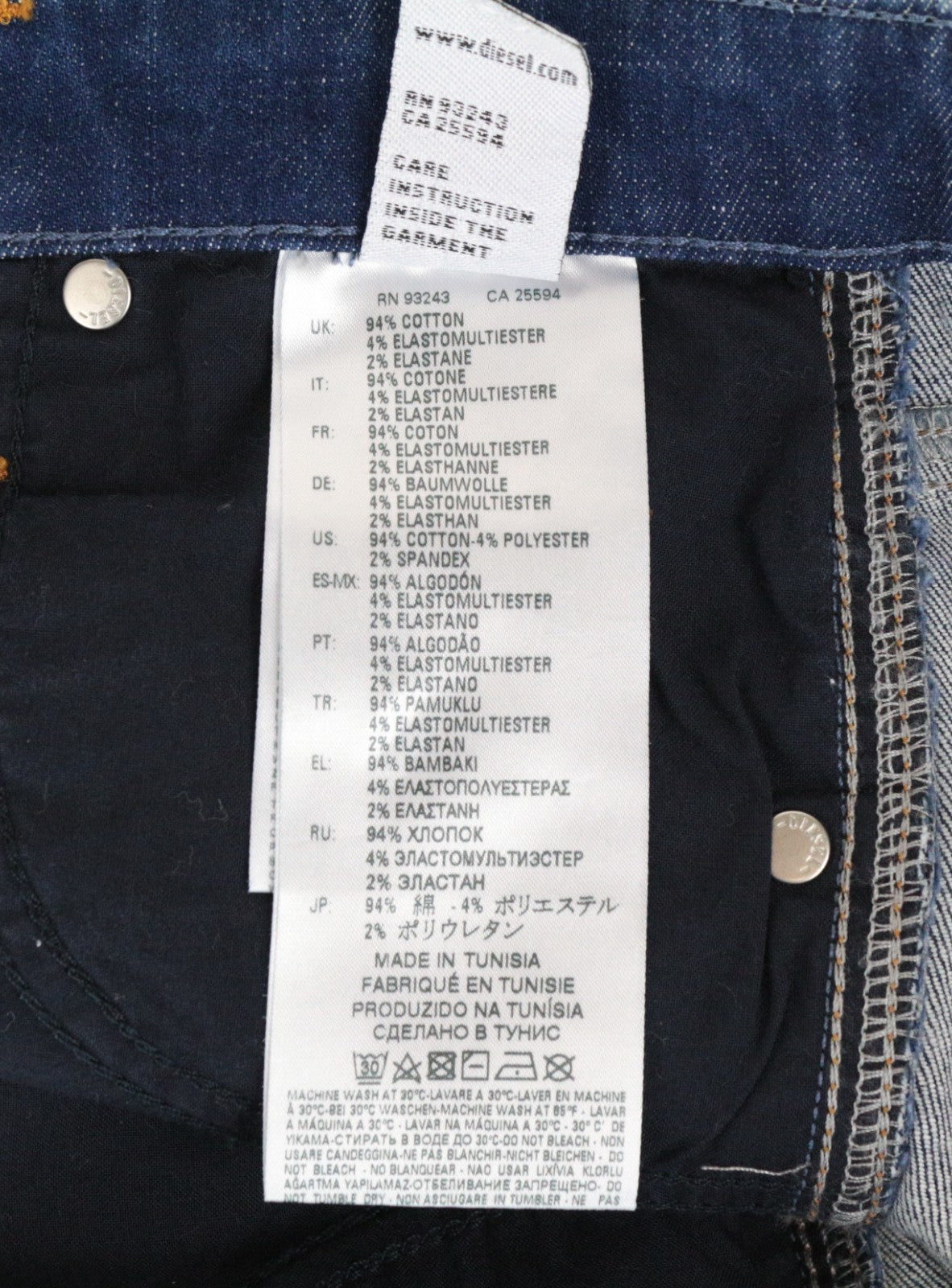 DIESEL Babhila 084UL Women Jeans W25/L32 Blue Slim Skinny Fit Cotton Stretch