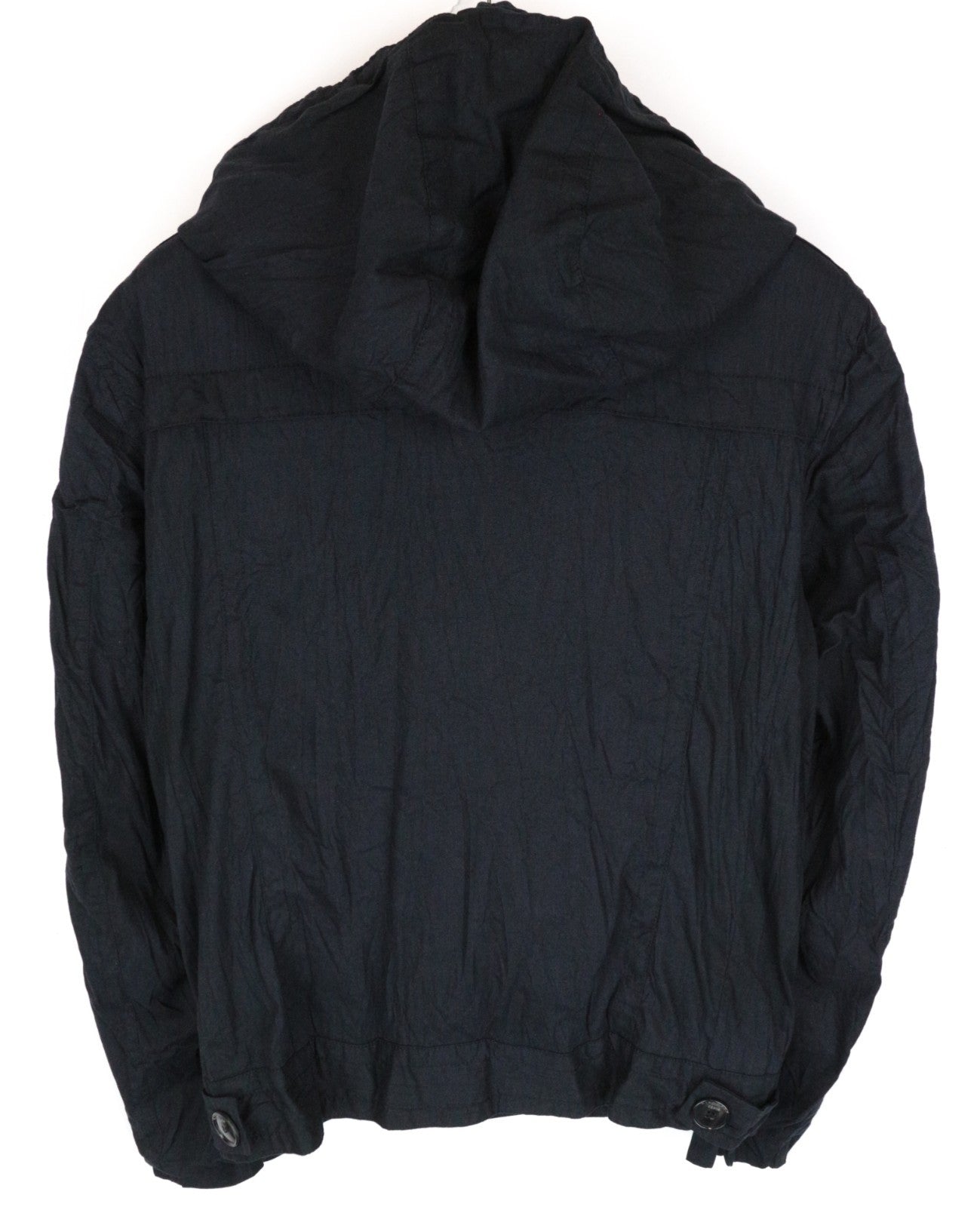 RICHMOND Men Jacket 48 M Navy Cotton Blend Double-Breast Hooded Lightweight