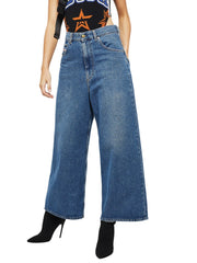 DIESEL D-Luite 080AN Women Jeans W25/L32 Wide Fit Blue Pure Cotton 5-Pocket