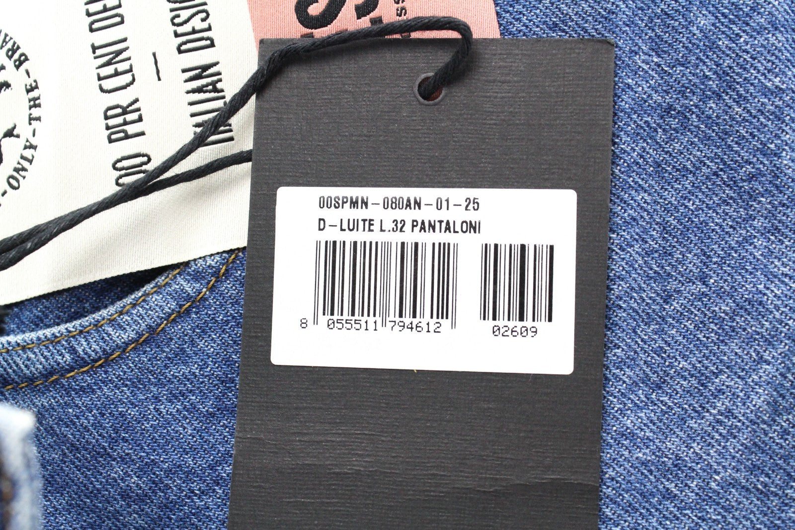 DIESEL D-Luite 080AN Women Jeans W25/L32 Wide Fit Blue Pure Cotton 5-Pocket