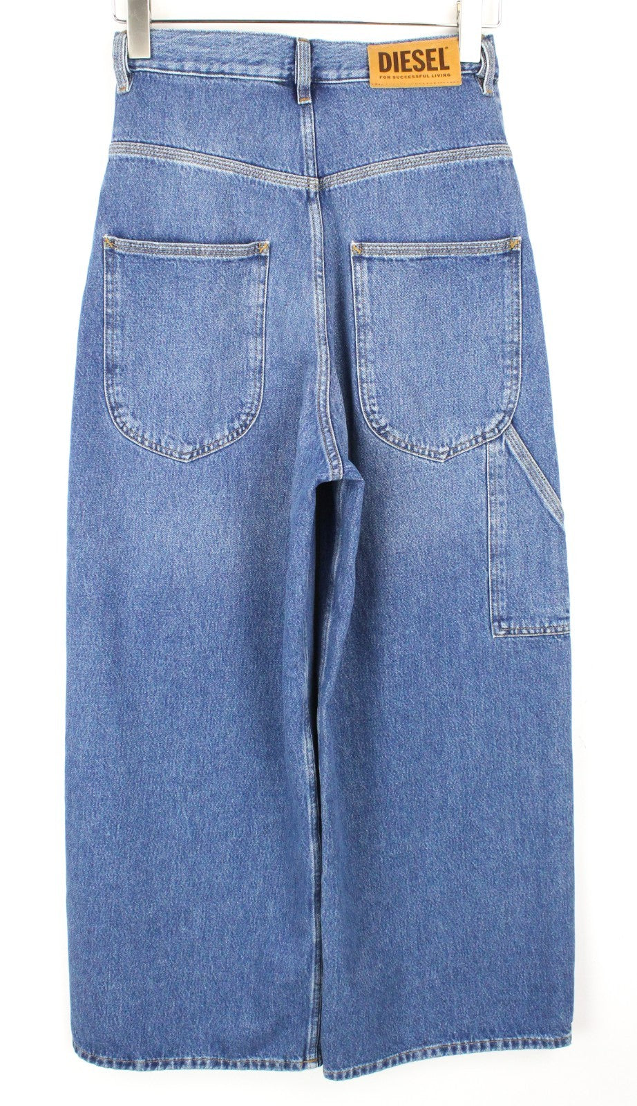 DIESEL D-Luite 080AN Women Jeans W25/L32 Wide Fit Blue Pure Cotton 5-Pockets