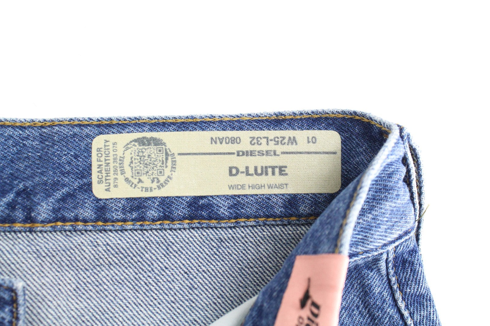 DIESEL D-Luite 080AN Women Jeans W25/L32 Wide Fit Blue Pure Cotton 5-Pockets