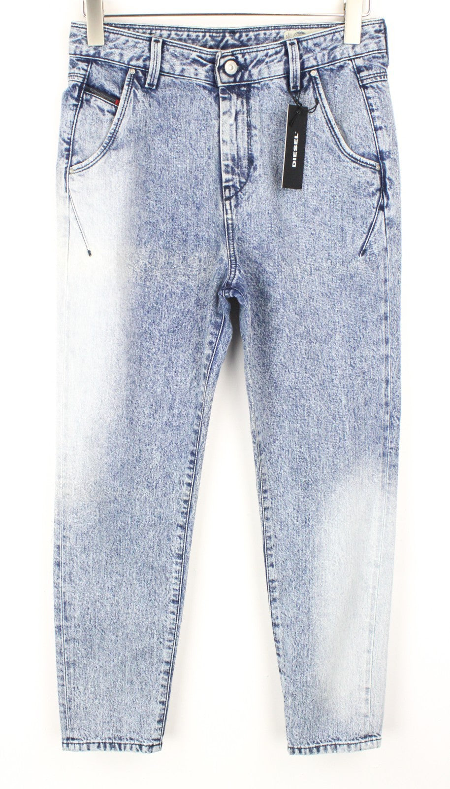 DIESEL Fayza-Evo 084MH Women Jeans W25/L32 Relaxed Boyfriend Cotton Blue Washed