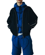 LE PERE Denim Track Men Jacket S Wrinkled Black Full Zip Lightweight RRP379