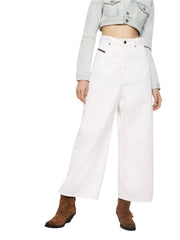 DIESEL D-Luite 069EE Women Jeans W30/L30 Wide Fit White Pure Cotton High Waist