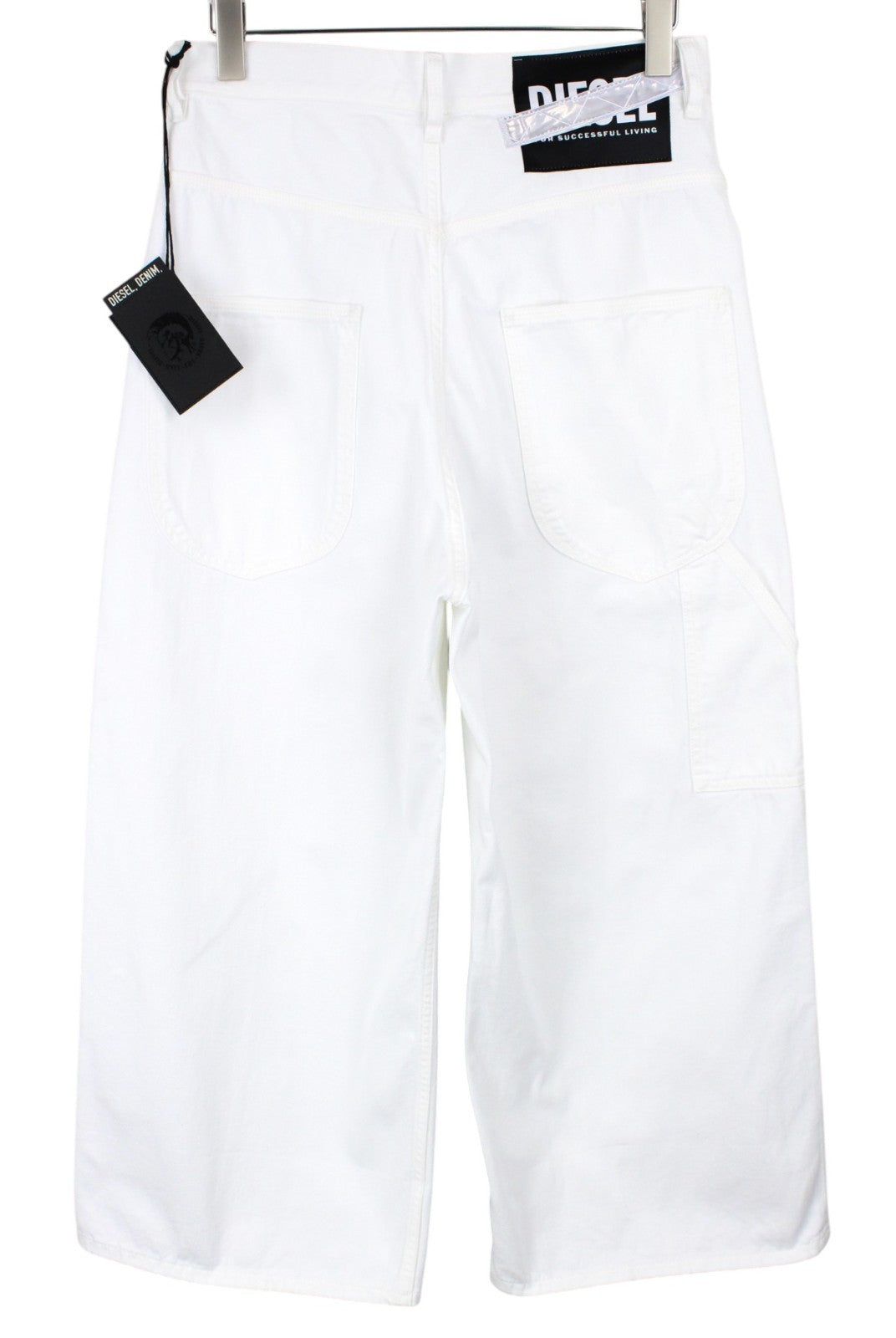 DIESEL D-Luite 069EE Women Jeans W30/L30 Wide Fit White Pure Cotton High Waist