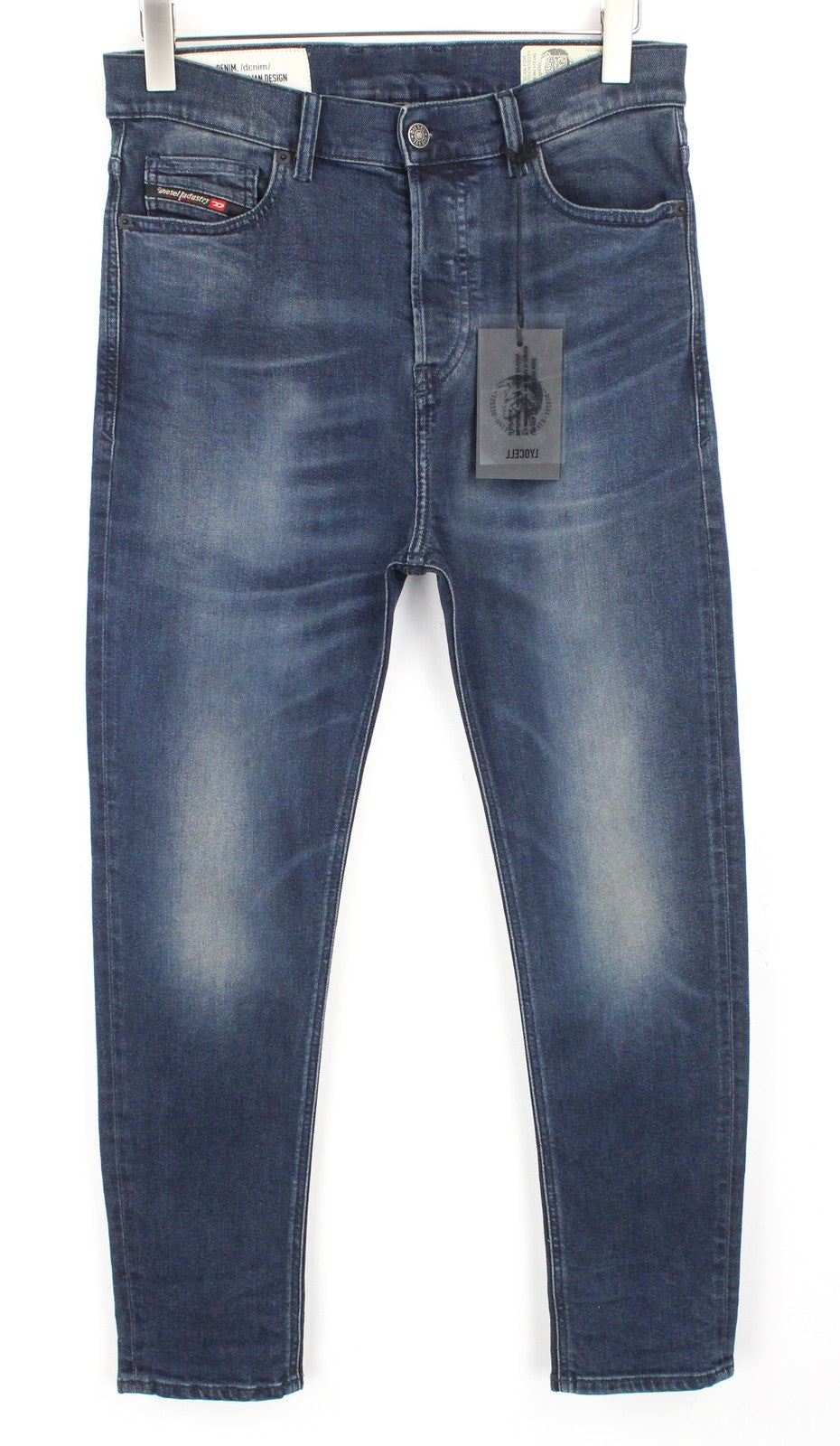 DIESEL D-Vider 084AU Men Jeans W28/L30 Carrot Fit Cotton Stretch Blue Wash