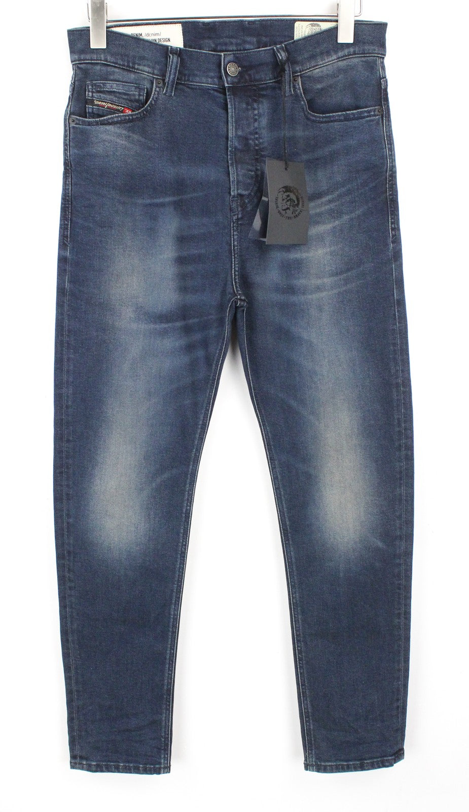 DIESEL D-Vider 084AU Men Jeans W28/L32 Carrot Fit Cotton Stretch Blue 5-Pockets
