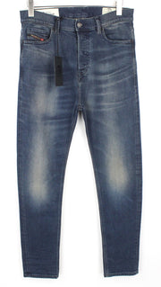 DIESEL D-Vider 084AU Men Jeans W29/L32 Carrot Fit Cotton Stretch Button Blue