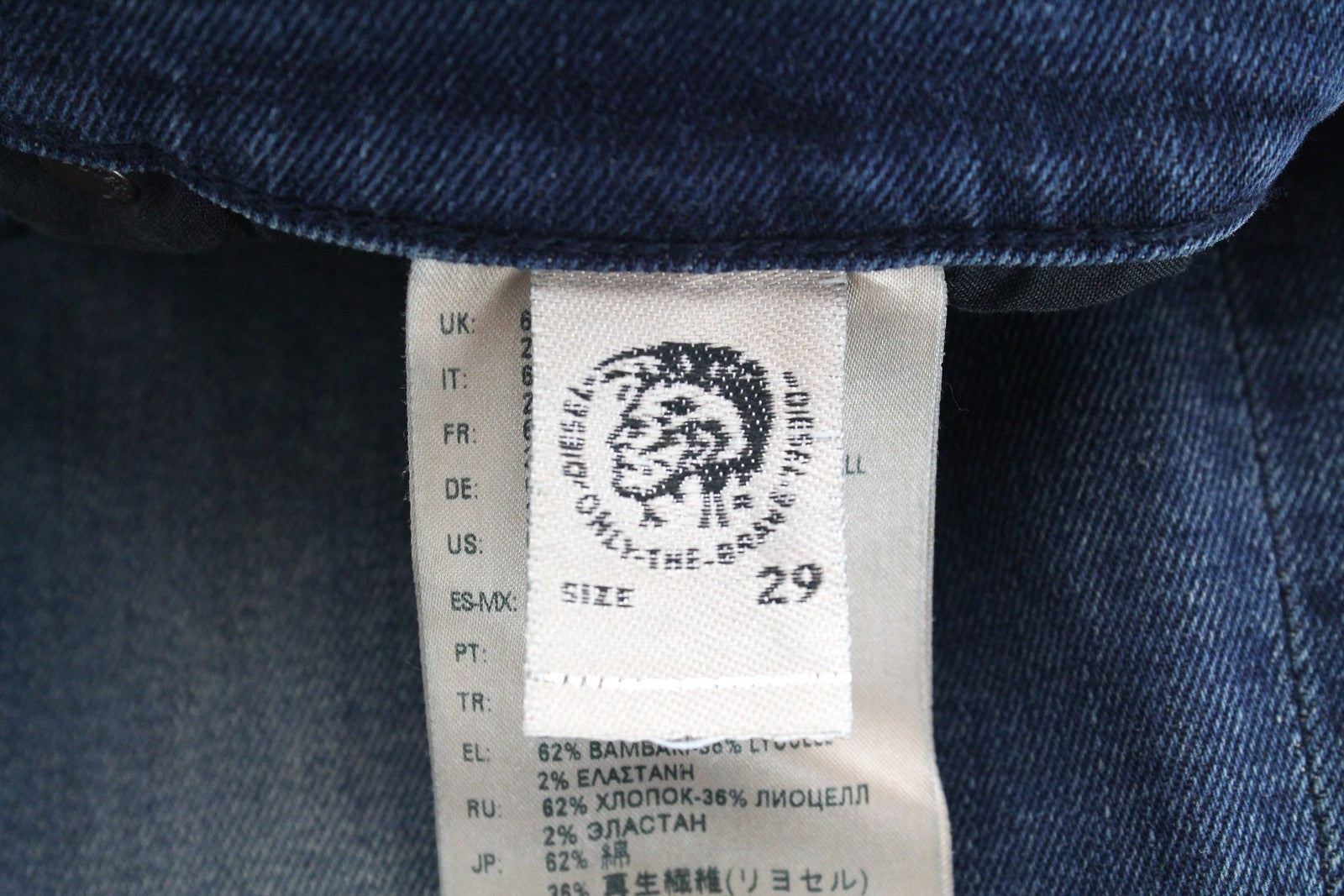 DIESEL D-Vider 084AU Men Jeans W29/L32 Carrot Fit Cotton Stretch Button Blue